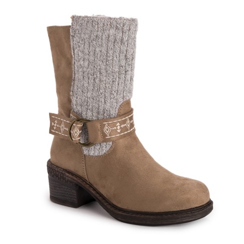 Muk Luks Women s Arya Alice Boots Stone 7.5 Target