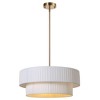 LamQee 3-Light Modern Drum Chandelier 2-Tier Semi-Flush Mount Pendant Light Fixtures with Fabric Lampshades - 2 of 4