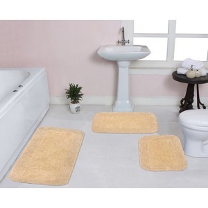 Radiant Bathroom Rugs Set, Washable Rug, Extra Soft and Absorbent bath Rug, Kitchen Mat, Bath Mat Set, Bath Floor Mat Non-Slip, 3 Pcs Set, Linen - 1 of 4