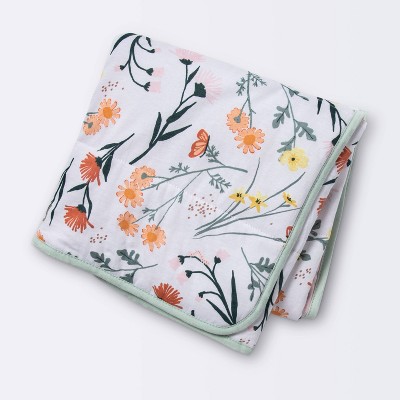 Jersey Knit Reversible Blanket - Cloud Island™ Garden Floral : Target