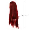 Unique Bargains Women Long Straight Hair Lace Front Wigs with Wig Cap 24" 21" - 23" 1PC - 2 of 4