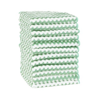 Unique Bargains Microfiber Lint Free Highly Absorbent Reusable Kitchen  Towels 12 X 12 12 Packs Green : Target