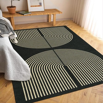 Geometric Area Rug, Washable Non-Slip Modern Rug ¨C Arch Design Low Pile Carpet for Living Room, Bedroom, Nursery