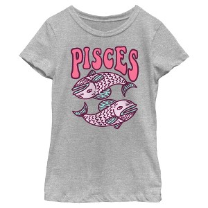Girl's Lost Gods Zodiac Pisces Art Symbol T-Shirt - 1 of 4