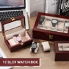 Unique Bargains Wooden Glass Cover Removable Watch Pillow Watch Storage Box - 4 of 4
