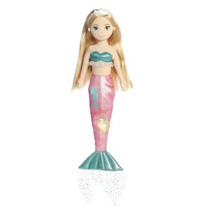 Aurora Large Coastal Sparkles Sandy Sea Sparkles Enchanting Stuffed Doll Pink 18" - 1 of 4