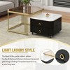 Wooakway 2-in-1 Square Nesting Coffee Table Stackable End Table Set with Wheels - 2 of 4