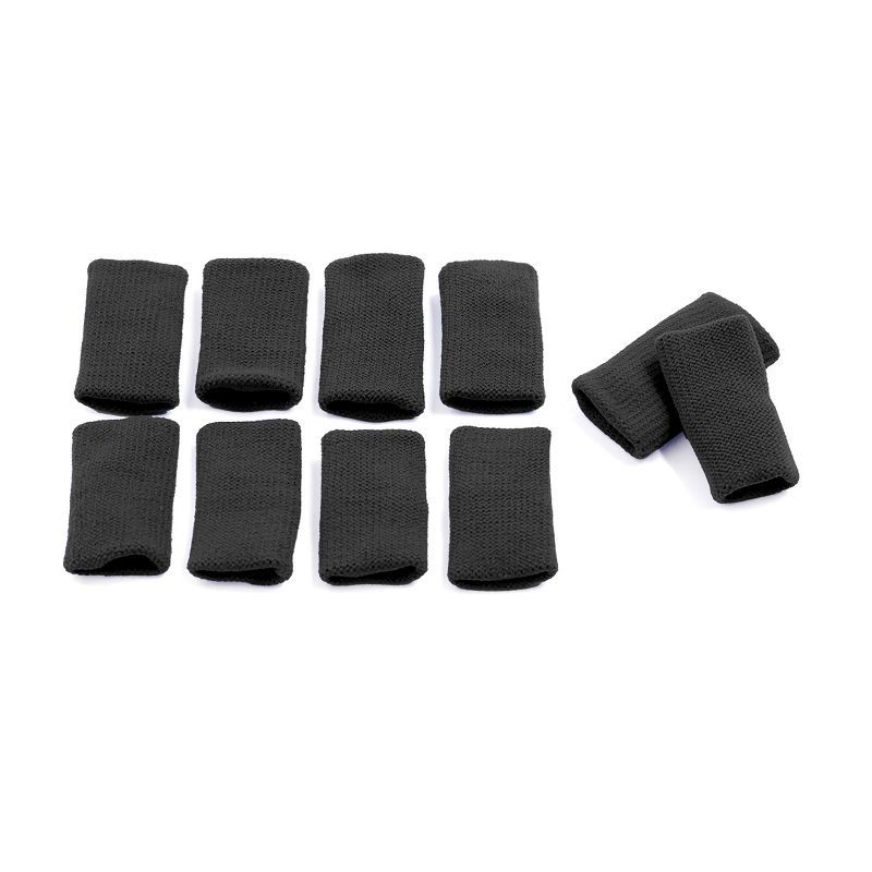 Unique Bargains 10pcs Black Cotton Stretch Sport Anti-dislocation Protect Finger Sleeve Support, 3 of 4