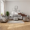 Mjkone 78" Linen Sectional Couches Set , 3-Seater Sofa with Storage Ottoman and Loveset Sofa and Armchair - 3 of 4