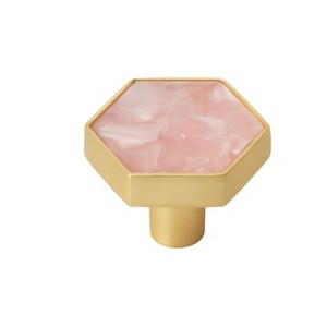 Amerock Accents Hexagon Shape Decorative Cabinet or Drawer Knob, 2 Pack - 1 of 4