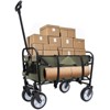 VisioGear Collapsible Foldable Wagon Cart with Strapping, Wagon Grocery Cart for Camping Shopping Sports, Army Green, 25.98"*17.32"*37.4" - 4 of 4