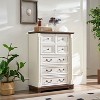 7-Drawer Wooden Dresser Chest with Base Rustic Storage Cabinet for Bedroom Living Room Organizer - 2 of 4
