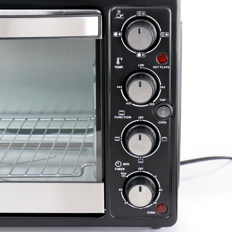 Better Chef Chef Central XL Toaster Oven and Broiler with Dual Solid Element Burners in Black, 5 of 7