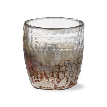 tag Luminous Cut Brown Glass Tealight Candle Holder Small, 2.8L x 2.8W x 3.2H Inches, Decorative Use Only