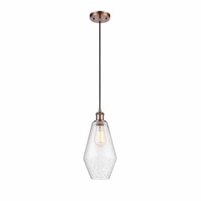 Cindyrella - 1 Light Cord Hung Mini Pendant In Industrial Style-14.5 Inches Tall and 7 Inches Wide