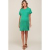 Pinkblush Green Ribbed Front Pocket Dolman Short Sleeve Maternity Dress - 4 of 4