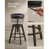Set of 2 Steampunk Bar Stools with Adjustable Height and Swivel Seat, 24.6-29.3 Inch Counter Stools with Footrest, Vintage Industrial Style - 4 of 4