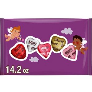 Hershey's and Reese's Valentine's Day Assorted Chocolate Hearts Candy - 14.2oz - 1 of 4