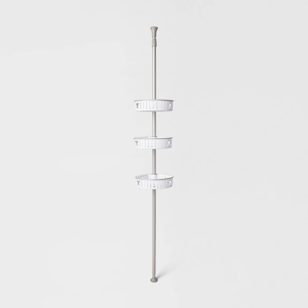 Steel Corner Tension Pole Caddy Nickel - Room Essentials™