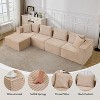 Modular Cloud Sectional Sofa w/Ottoman, No Assembly Corduroy Couch, Deep Seat u/l-Shape Sofa for Small Spaces, 4 Colors & Configurations - 3 of 4