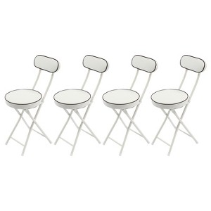 YIYIBYUS Cushioned Padded Folding Stool, 4PCS Portable Bar Stool, White - 1 of 4