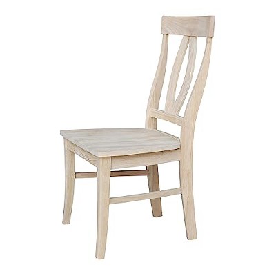 Unfinished Wood High Back Upholstered Microfiber Side Chair