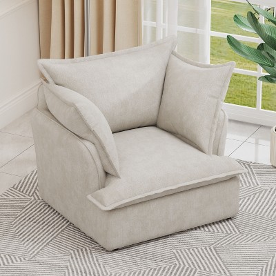 NicBex Couches for Living Room 38" Single Sofa Chair Chenille Armchair Accent Chair Teddy Fabric Upholstered Lounge Chair for Bedroom