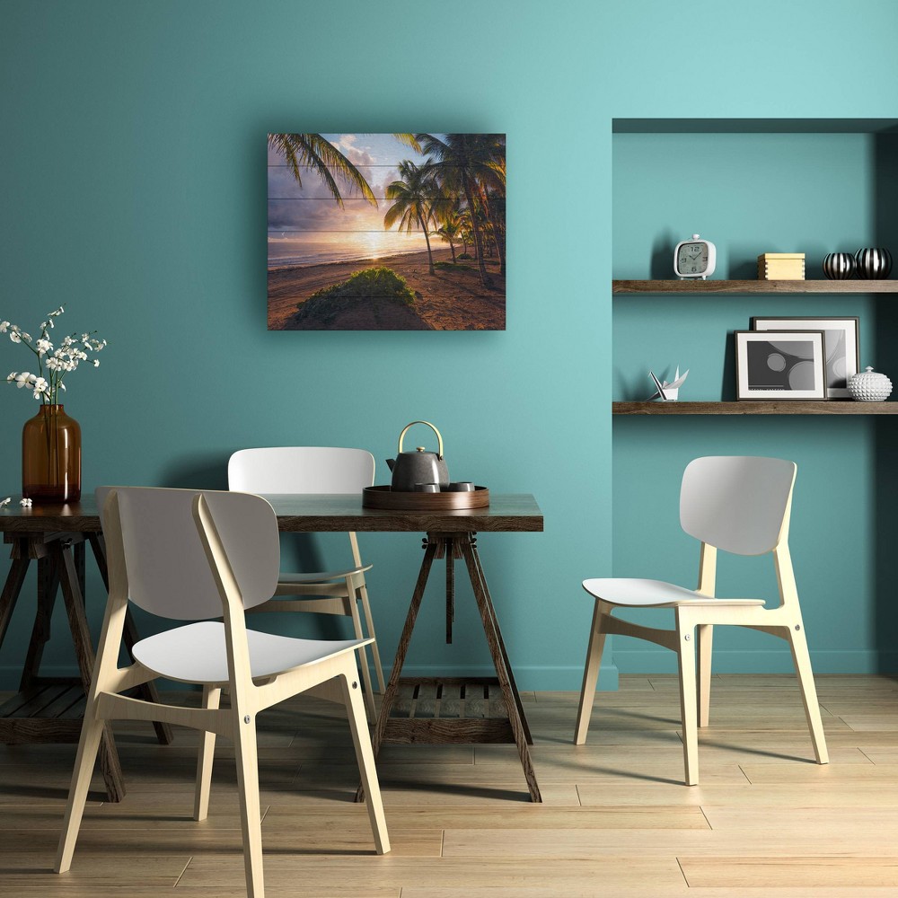 Photos - Other Decoration Trademark Fine Art 18"x22" Stefan Hefele Good Morning Paradise Wood Slat Art: Modern Home Decor, Horizontal Landscape Wall S