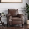 36.5" Faux Leather Classy and Comfortable Club Chair with Birch Wood Legs in Dark Finish for Living Room - 4 of 4