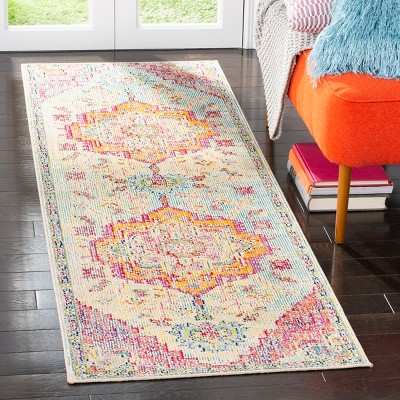 Off-White Floral Tufted Synthetic Reversible Area Rug