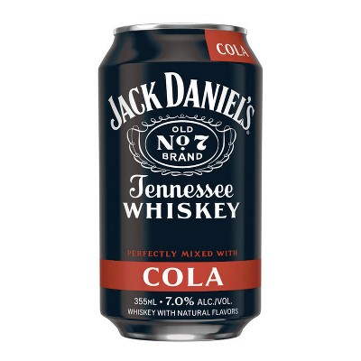 Jack Daniel's Tennessee Whiskey & Cola Cocktail - 4pk/355ml Cans