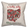 Creative Products We Wish You a Holly Jolly Ohio Christmas 18 x 18 Spun Poly Pillow - 2 of 3