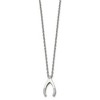 Chisel Stainless Steel Polished with Cubic Zirconia Wishbone on a 15.5" Multi-Link Chain Necklace - 4 of 4