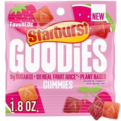 Starburst Goodies FaveREDS Gummies Plant-Based  Fruit Low Sugar Gummy Candy - 1.8oz