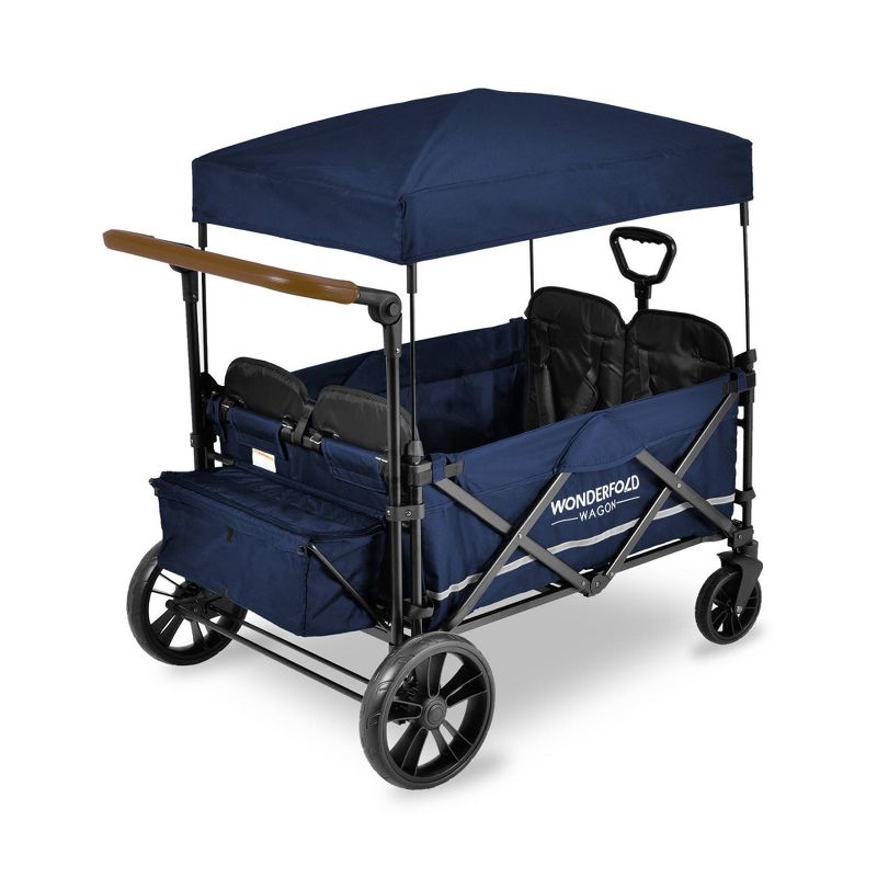 WONDERFOLD X4 Push and Pull 4 Seater Wagon Stroller - Navy, 3 of 7