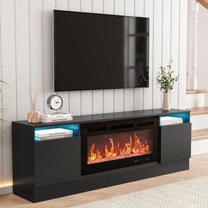 TV Stand for TV Up to 75 Inch, Modern Entertainment Center with Storage Cabinet, Fits into 36" Electric Fireplace - 1 of 4