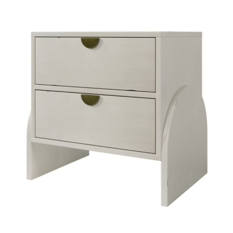 Organnice Retro Style White Nightstand,Bed Side Table, 2 of 5