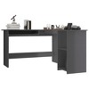 vidaXL L-Shaped Corner Desk High Gloss Gray 47.2 in. x 55.1 in. x 29.5 in. Engineered Wood - 3 of 4