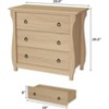 必填 3 Drawer Dresser,  White Chest of Drawer with Black Metal Ring Pull Handles, Wooden Storage Cabinet for Living Room, Entryway, Hallway, Natural Oak - 4 of 4