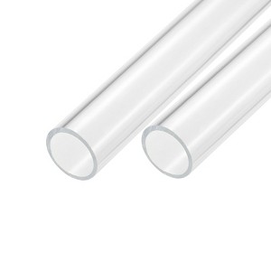Unique Bargains Lamp Lantern Water Cooling System Acrylic Round Pipes Clear 2 Pcs 14" - 1 of 4