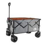 Maxwell Outdoors Nature's Journey Collapsible Folding Outdoor Utility Cart Camping Wagon with Large Storage Volume & More Silence Wheels, Grey/Orange