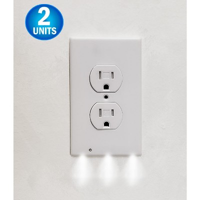 5 Star Super Deals Wall Outlet LED Night Light - Easy Snap On Outlet Cover Plate - No Wires Or Batteries Needed - 2 Pack