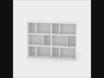 Soft White Adjustable 12-Cube Modular Storage Bookcase