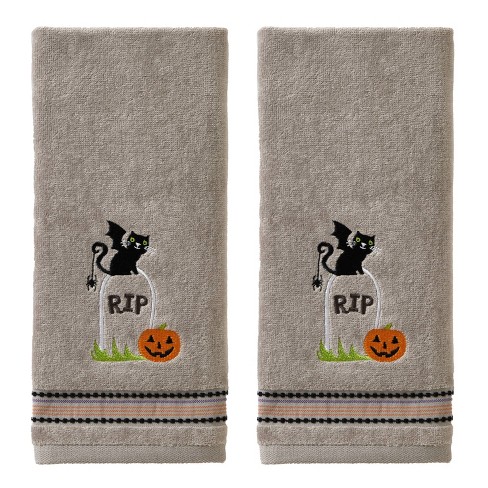 Ghost Gray Textured-Stripe Hand Towel, 4-Pack