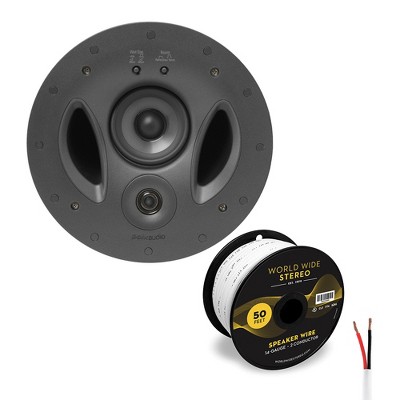 Polk Audio 900-LS Vanishing 9" In Ceiling 3 Way Speaker with 14 Gauge Speaker Wire - 50 Feet