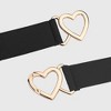 Anna-Kaci Women's Elastic Waist Belt with Gold Heart Buckle - 3 of 3