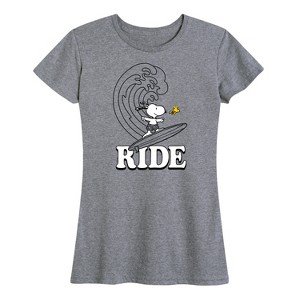 Women's - Peanuts - Snoopy Wave Ride Short Sleeve Graphic T-Shirt - 1 of 4