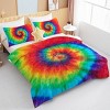 Boersma Tie Dye Comforter Set King Size – 3-Piece Rainbow Bedding for Girls, Colorful Boho Quilt Set with 1 Fluffy Comforter & 2 Pillowcases - 2 of 4