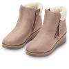 Collections Etc Stylish Fleece Trimmed Faux Suede Side Zip Boots - 3 of 4