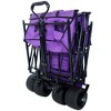 SEVOBAL Utility Storage Carts Heavy Duty Collapsible Wagon with Removable Canopy Capacity All Terrain Wheels for Outdoor , Purple , 23.2"*7.09"*29.9" - 2 of 4
